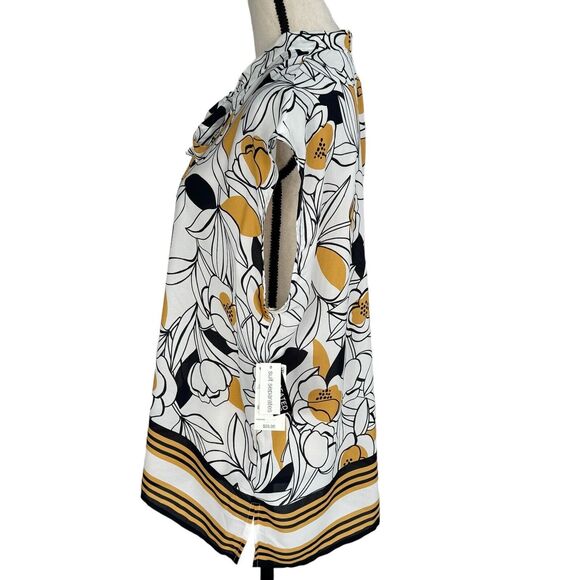 Bar III X-Large Top Floral Semi-Sheer Tie V-Neck Sleeveless Side Slits New - Picture 5 of 8